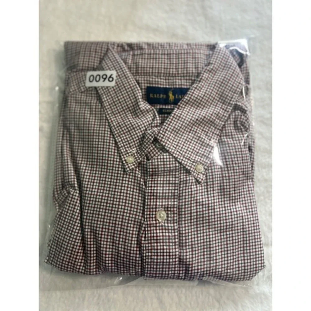 Ralph Lauren Classic Fit L/S Shirt Button Down Men's Sz XL TG Green, Red & White - Picture 8 of 8